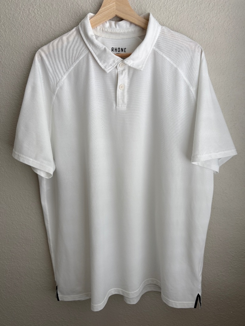 Rhone Men's Delta Pique Premium Lightweight Mesh Polo Size XXL White Golf Tennis